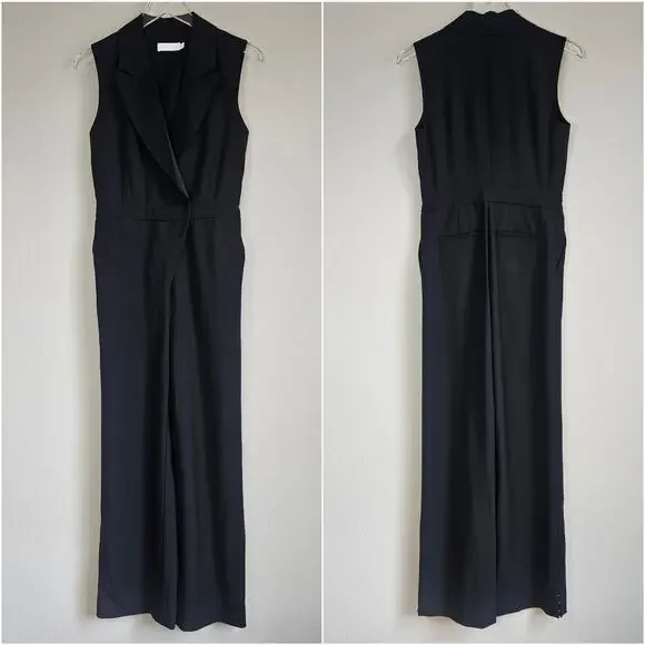 JONATHAN SIMKHAI Reyna Tailored Jumpsuit Black‎ Size 4